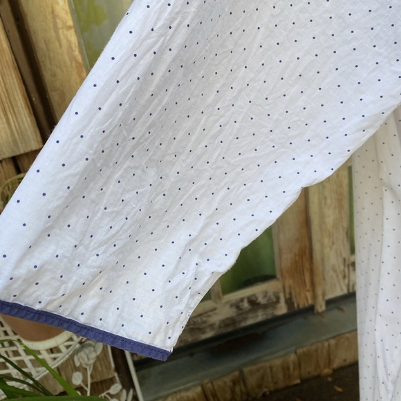 100% Cotton EILEEN WEST Navy and White Nightgown SZ L - Picture 3 of 7